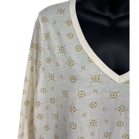 Torrid Women Girlfriend Jersey Top Blouse V-Neck Plus 0X 0 Cream Long Sleeve New - Picture 4 of 9